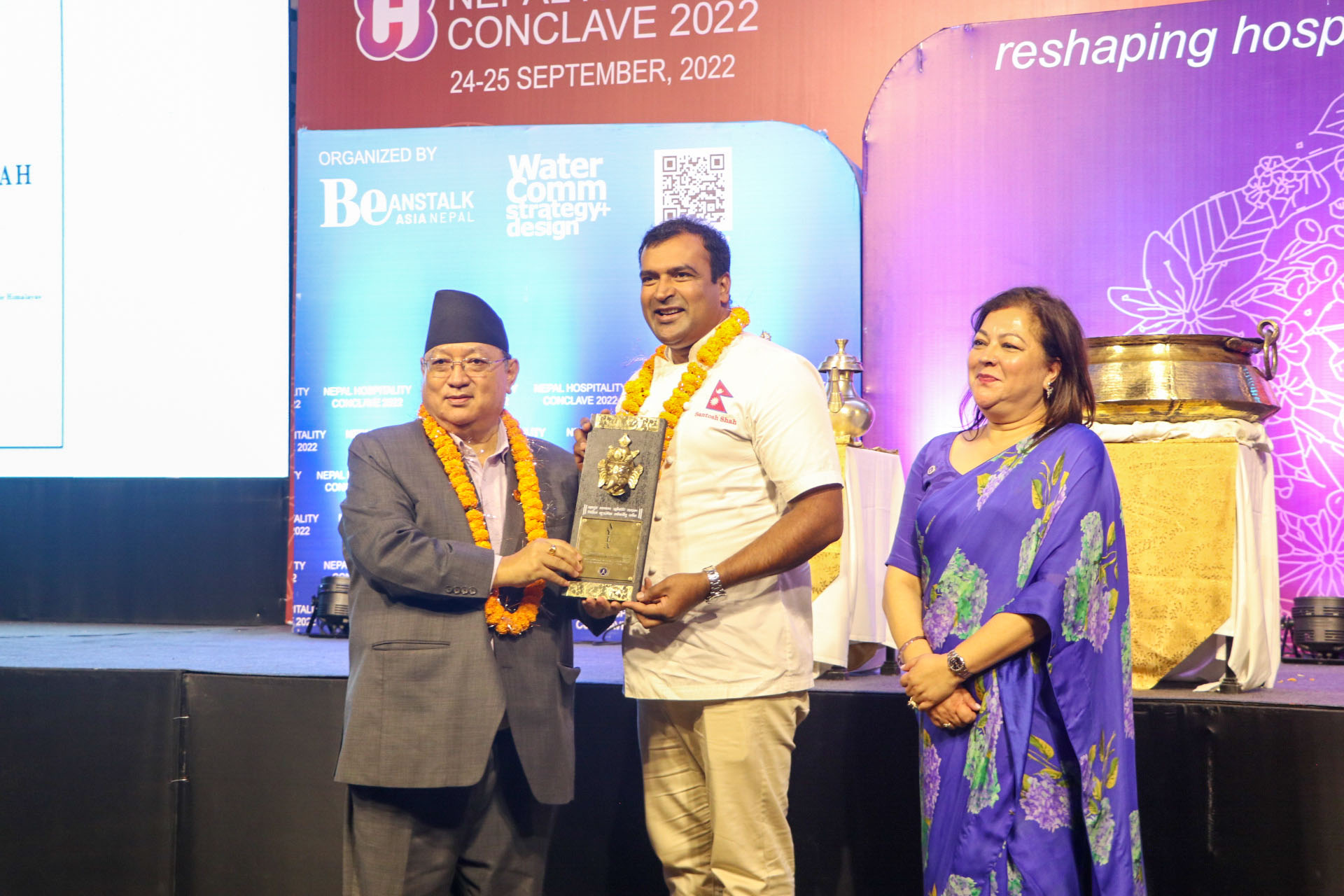 Photo of National Education Award ceremony recognizing Mr. Umesh Shrestha for excellence