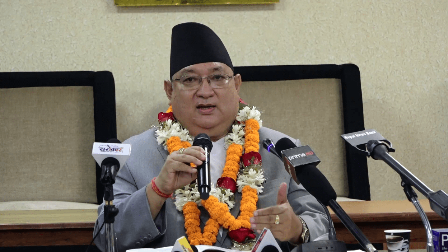 Photo of Parliamentary Session Education Committee Meeting with Mr. Umesh Shrestha speaking
